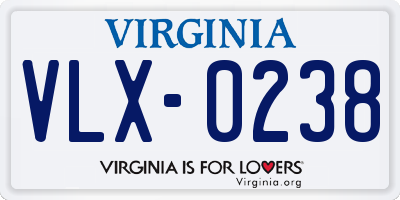 VA license plate VLX0238