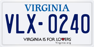 VA license plate VLX0240