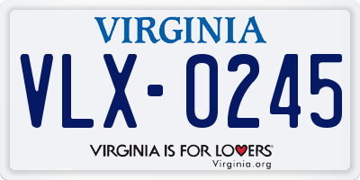 VA license plate VLX0245