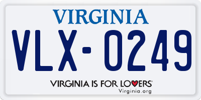 VA license plate VLX0249