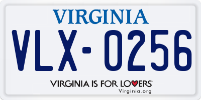 VA license plate VLX0256