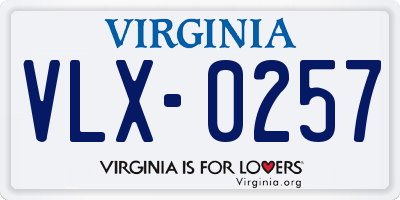 VA license plate VLX0257