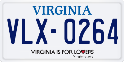 VA license plate VLX0264