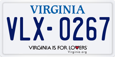 VA license plate VLX0267