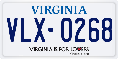 VA license plate VLX0268