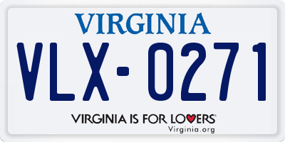 VA license plate VLX0271