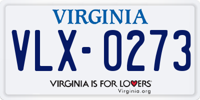 VA license plate VLX0273