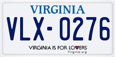 VA license plate VLX0276