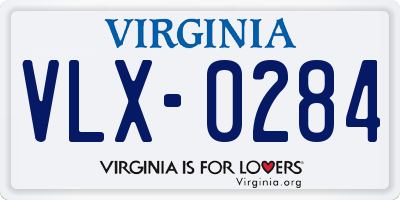 VA license plate VLX0284