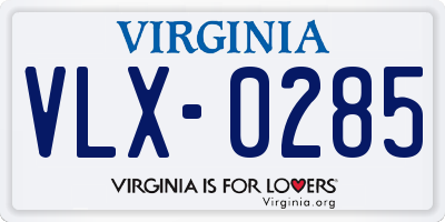 VA license plate VLX0285