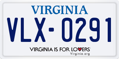 VA license plate VLX0291