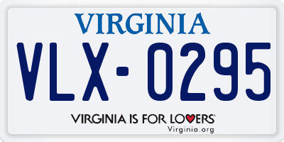 VA license plate VLX0295