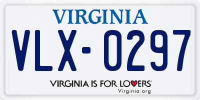 VA license plate VLX0297