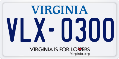 VA license plate VLX0300