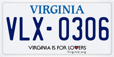 VA license plate VLX0306