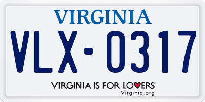 VA license plate VLX0317