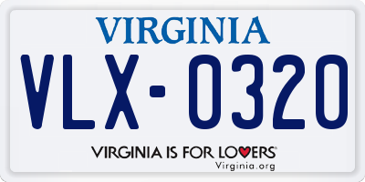 VA license plate VLX0320