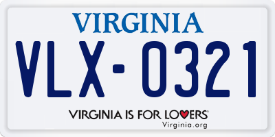 VA license plate VLX0321