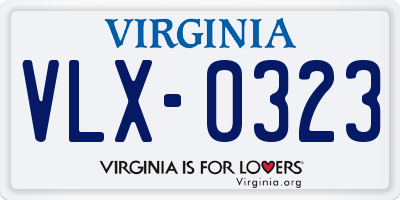 VA license plate VLX0323