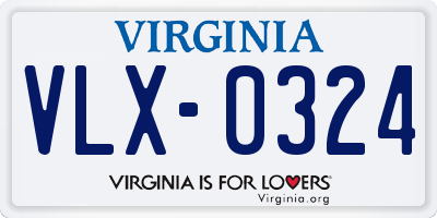 VA license plate VLX0324