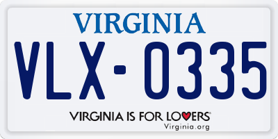 VA license plate VLX0335