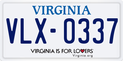 VA license plate VLX0337