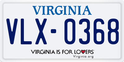 VA license plate VLX0368