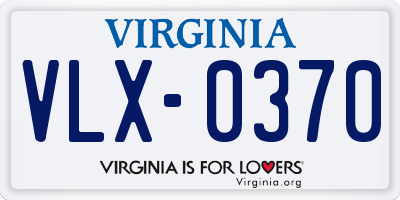 VA license plate VLX0370