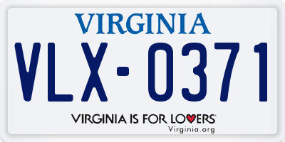 VA license plate VLX0371