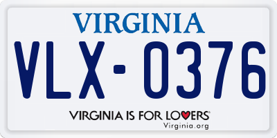 VA license plate VLX0376