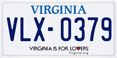 VA license plate VLX0379