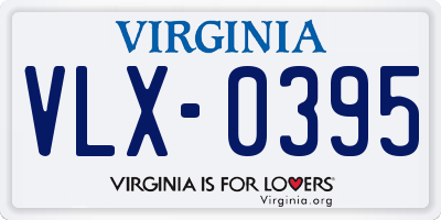 VA license plate VLX0395