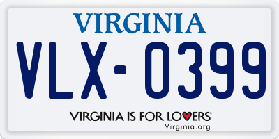 VA license plate VLX0399