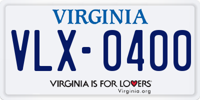 VA license plate VLX0400