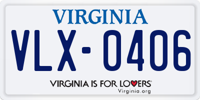 VA license plate VLX0406