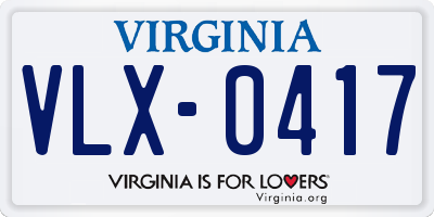 VA license plate VLX0417