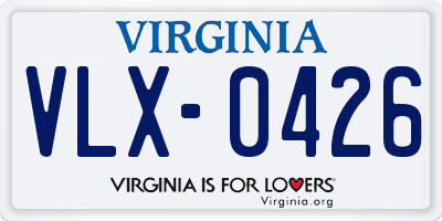 VA license plate VLX0426