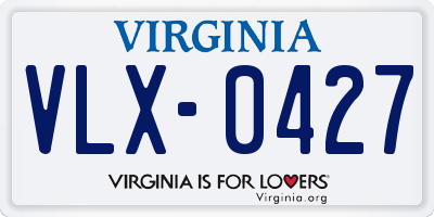 VA license plate VLX0427