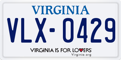 VA license plate VLX0429