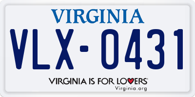 VA license plate VLX0431