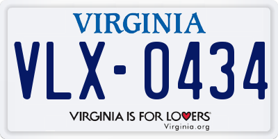 VA license plate VLX0434