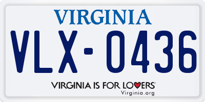 VA license plate VLX0436