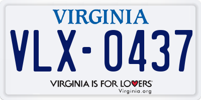 VA license plate VLX0437