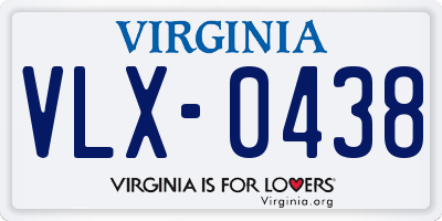 VA license plate VLX0438