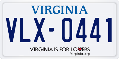 VA license plate VLX0441