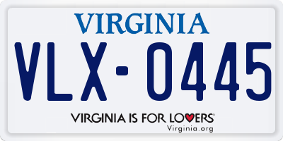 VA license plate VLX0445