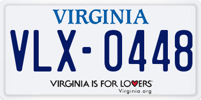 VA license plate VLX0448