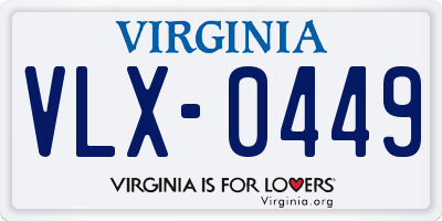 VA license plate VLX0449