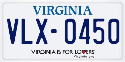 VA license plate VLX0450