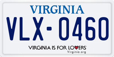 VA license plate VLX0460